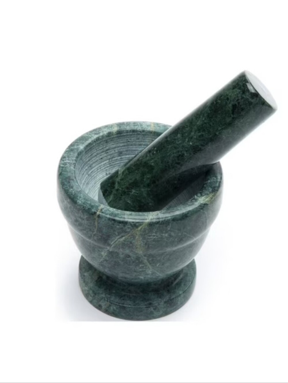 Green Marble Mortar & Pestle For Kitchen Use